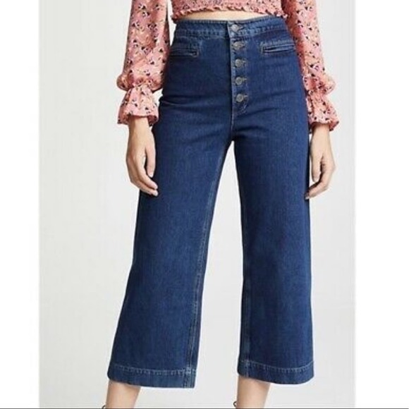 A.L.C Noah Vintage Wide Leg Cropped Jeans - Picture 1 of 7